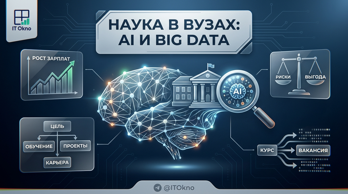 Студенты и ученые в лаборатории российского вуза изучают искусственный интеллект и технологии Big Data