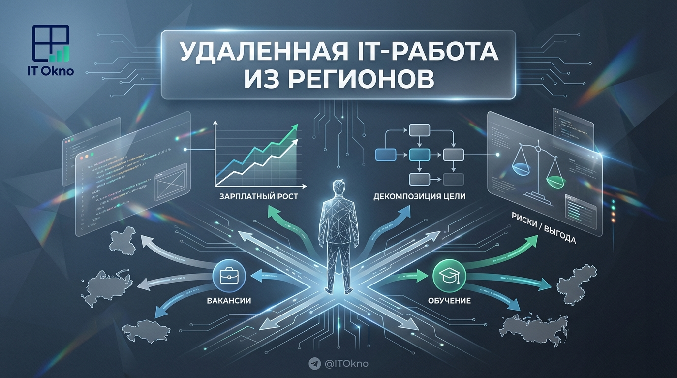 Специалист ищет удаленную работу в IT из дома в регионе на ноутбуке