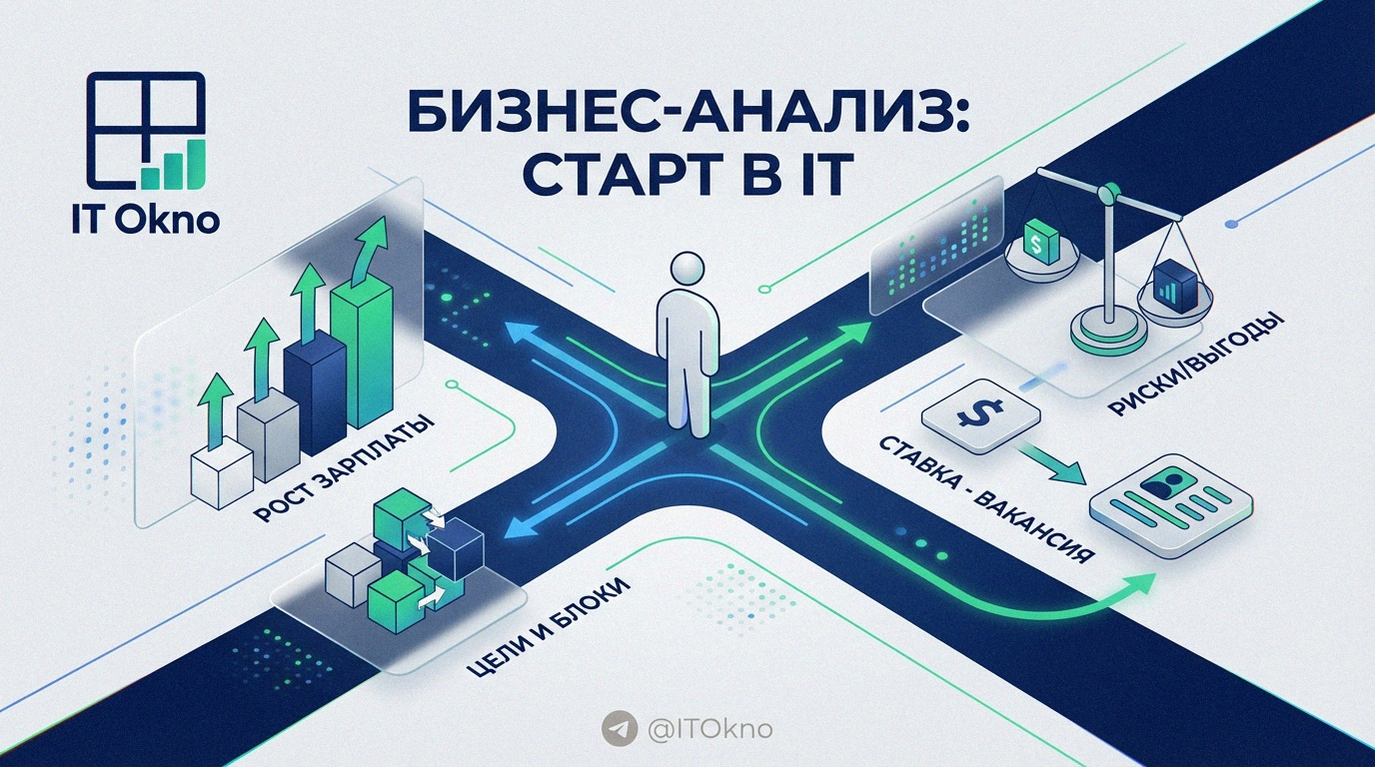 Иллюстрация к статье про 10 бесплатных ресурсов для изучения бизнес-анализа с нуля и старта в IT