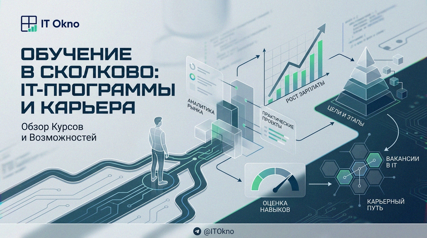 Современный кампус Сколково и студенты на лекции по IT