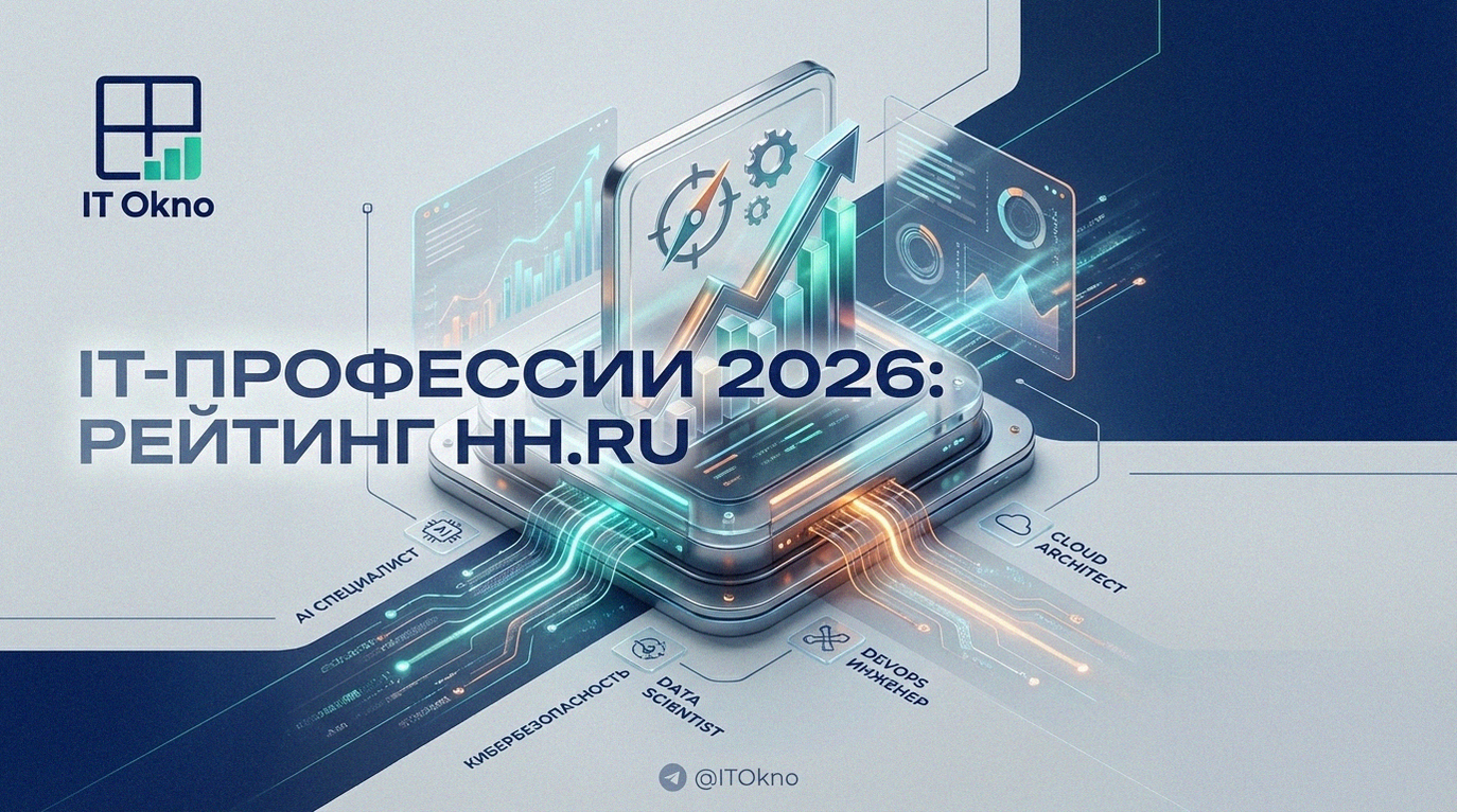 График рейтинга самых востребованных IT-профессий на 2026 год по данным исследования hh.ru