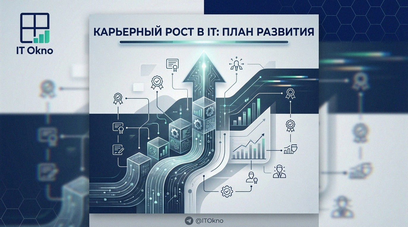 Схема или инфографика плана карьерного роста и профессионального развития специалиста в сфере IT