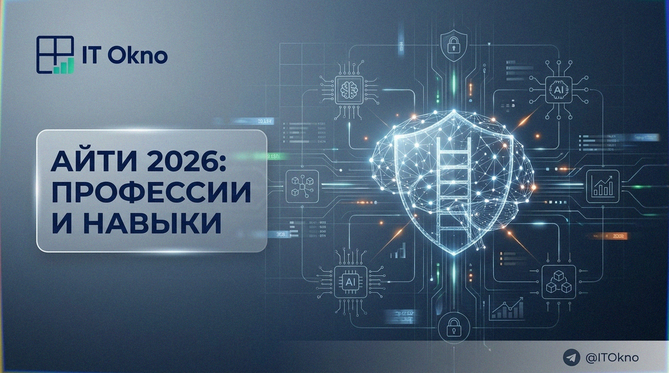 Инфографика востребованных IT-профессий и необходимых навыков на конец 2026 года