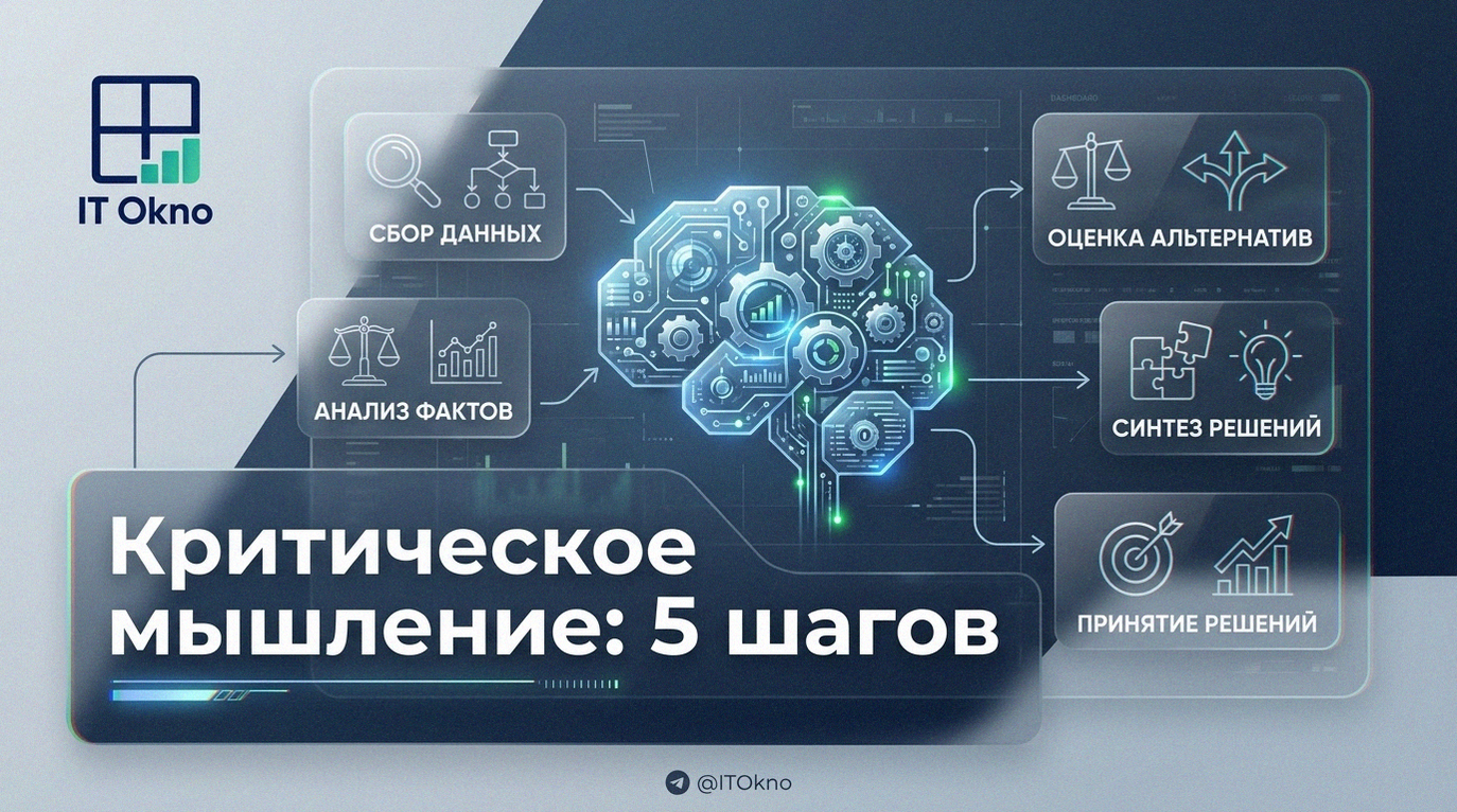 Иллюстрация 5 шагов развития критического мышления для бизнес-аналитика